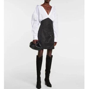 PRADA Mini Dress 2021 Size 40 Long Sleeves logo pocket strap